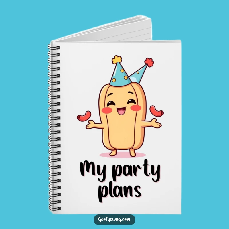 Funny Hot Dog Juggling Notebook - Plan Your Next Party!