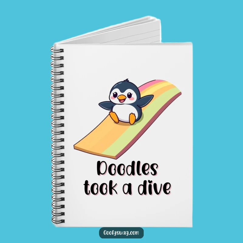 Funny Penguin Ramp Notebook: Journal Your Adventures with Hilarious Clumsy Fun