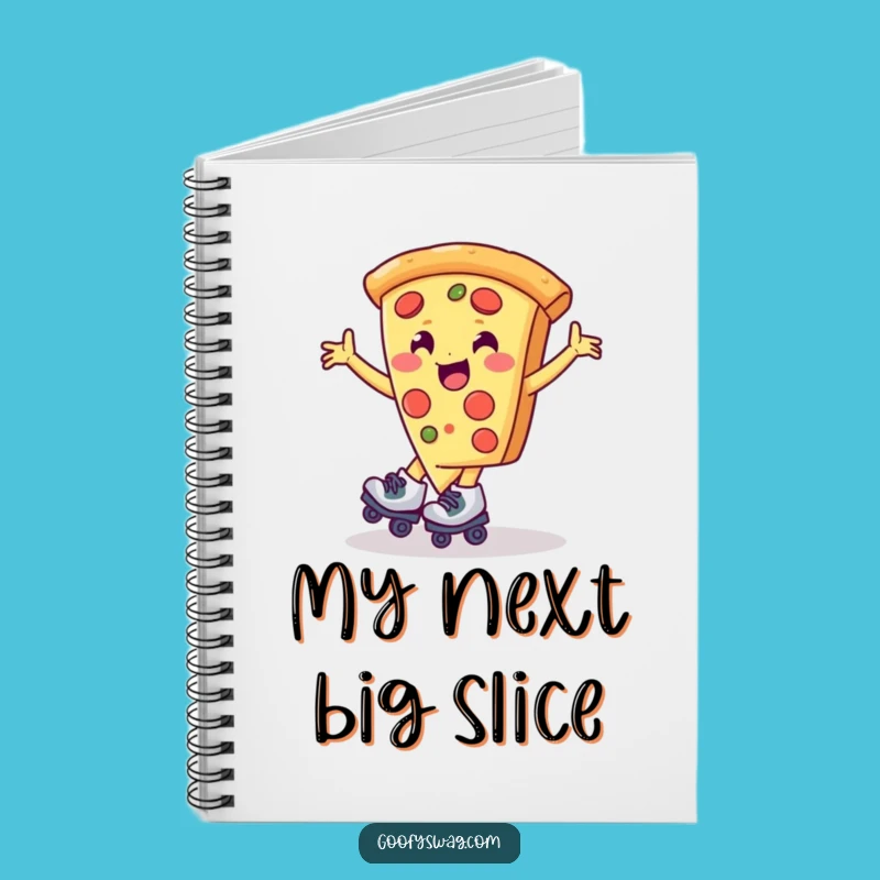 Funny Pizza Roller Skate Spin Notebook - Jot Down Fun Ideas!