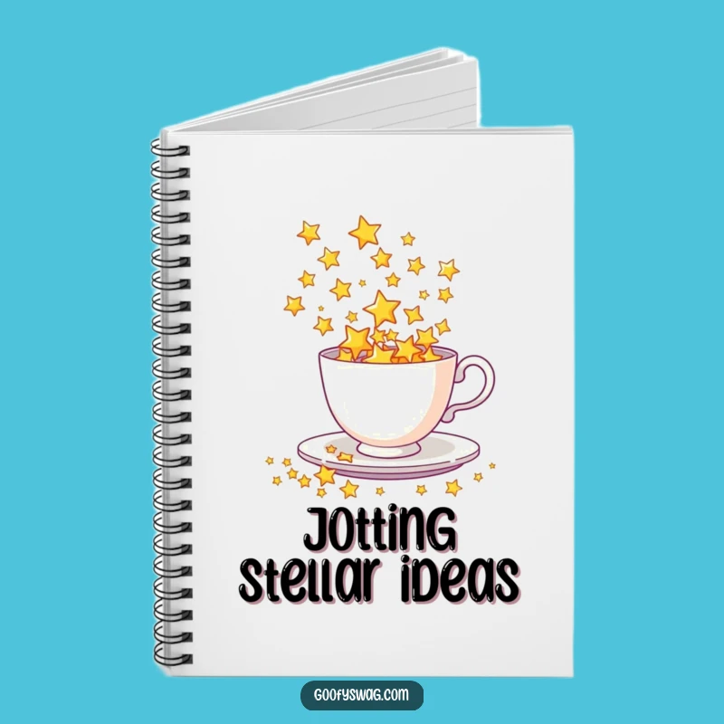 Funny Star Spill Notebook - Journal Celestial Teacup Dreamer's Pad