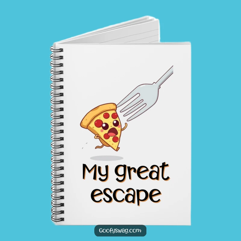 Funny Startled Pizza Slice Notebook - Jot Down Laughs and Ideas