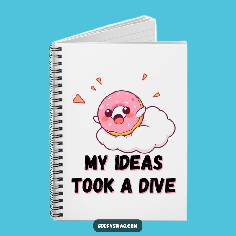 Funny Donut Falling Notebook: Jot Down Ideas with Hilarious Sweet Notes