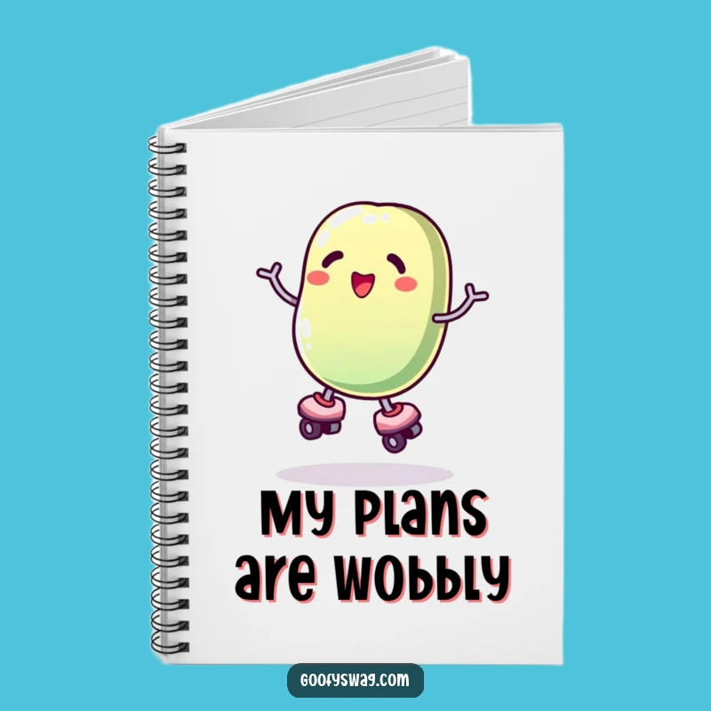 Funny Roller Skating Jelly Bean Notebook - Hilarious Wobble Journal Gift