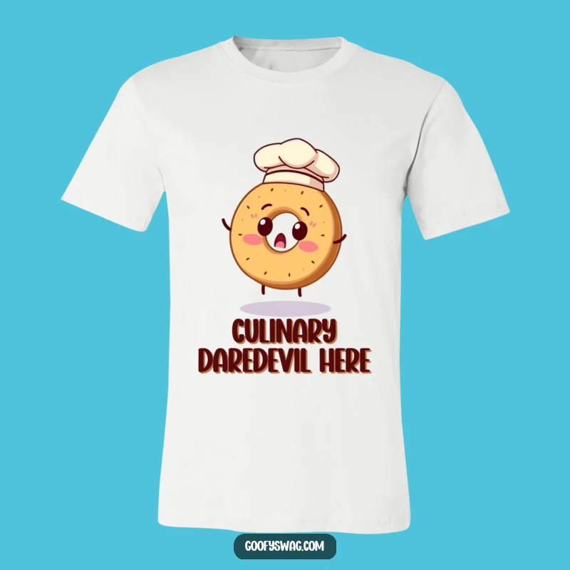 Funny Bagel Chef T-Shirt: Surprised Flipping Design, Ultimate Funny Gift Tee
