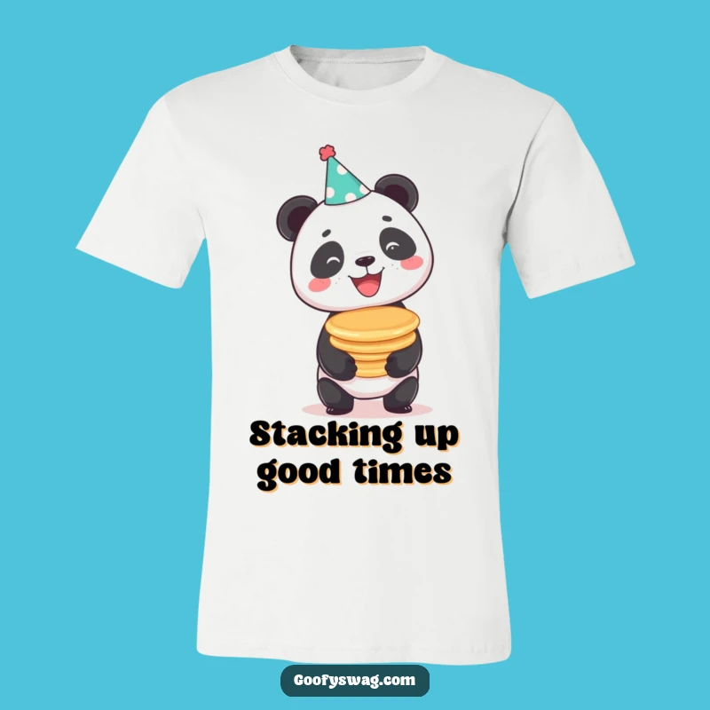 Funny Panda Pancakes T-Shirt: Comical Celebration Shirt for Panda Lovers