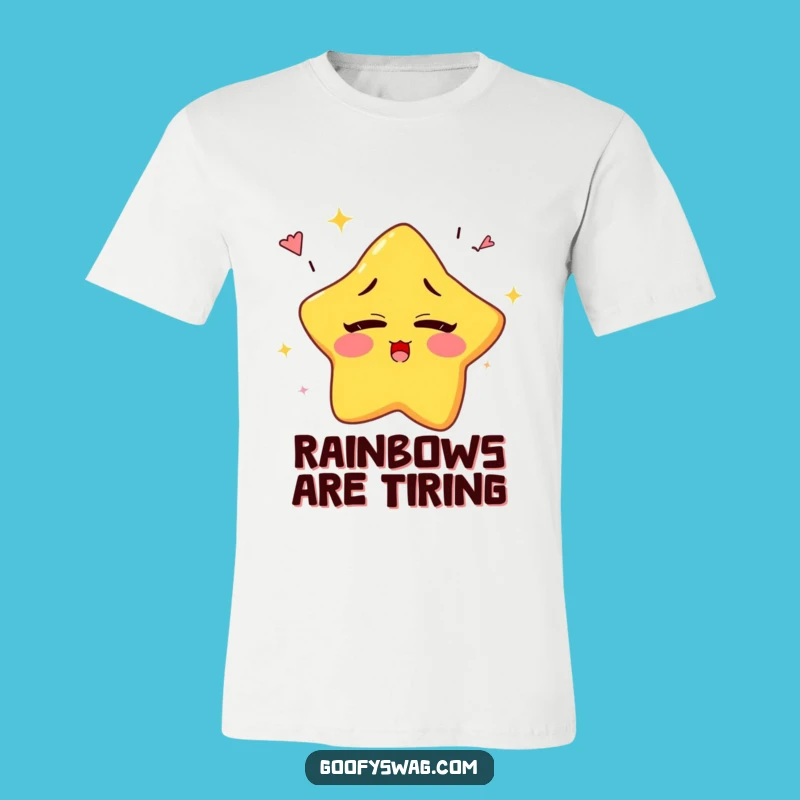 Funny Sleepy Star Rainbow Yawn T-Shirt: Wear Your Dreams Hilariously