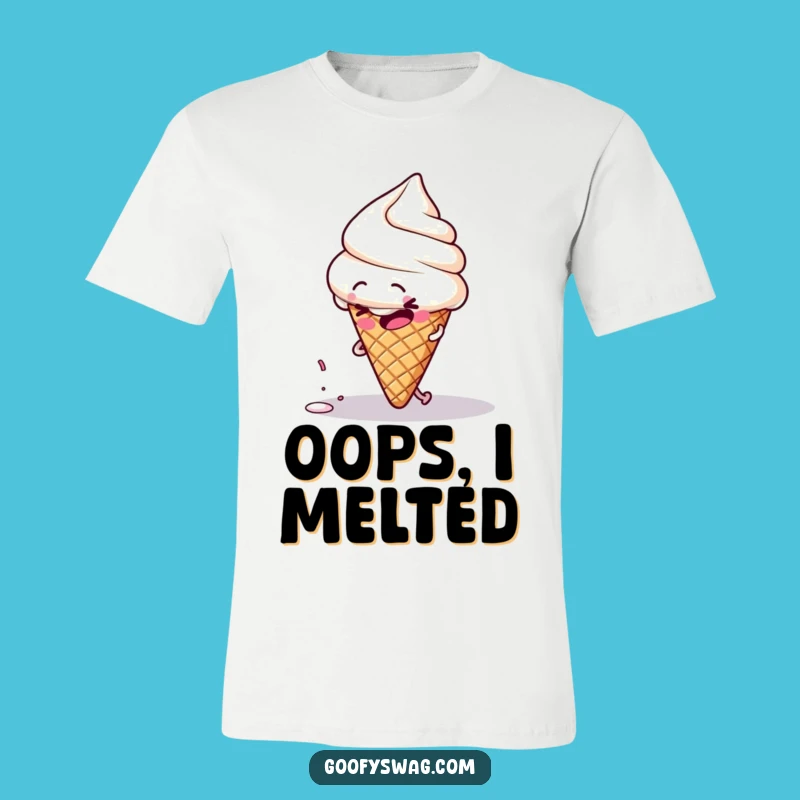 Funny Clumsy Ice Cream Tee: Tripping Over Sprinkles Hilariously