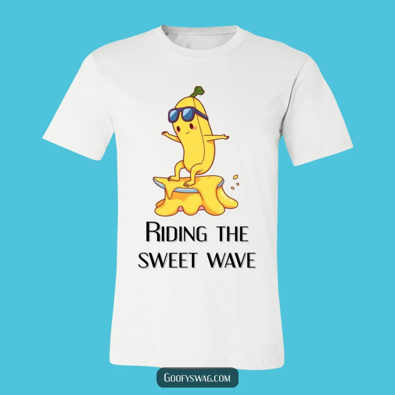 Funny Banana Surf T-Shirt - Hilarious Melting Ice Cream Tee Gift