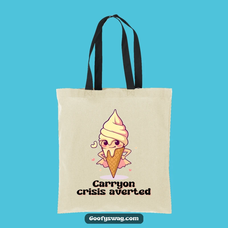 Funny Melting Ice Cream Tote Bag: Carry Your Heroic Treats!
