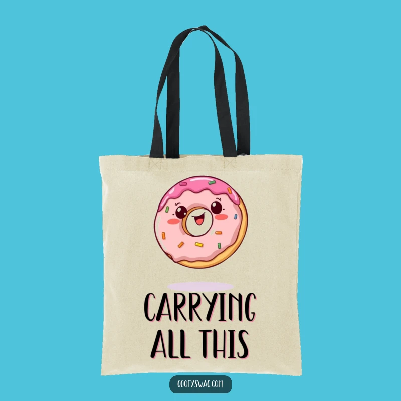 Funny Jelly Doughnut Tote Bag: Carry Your Sweetness with Wobbly Balance Design
