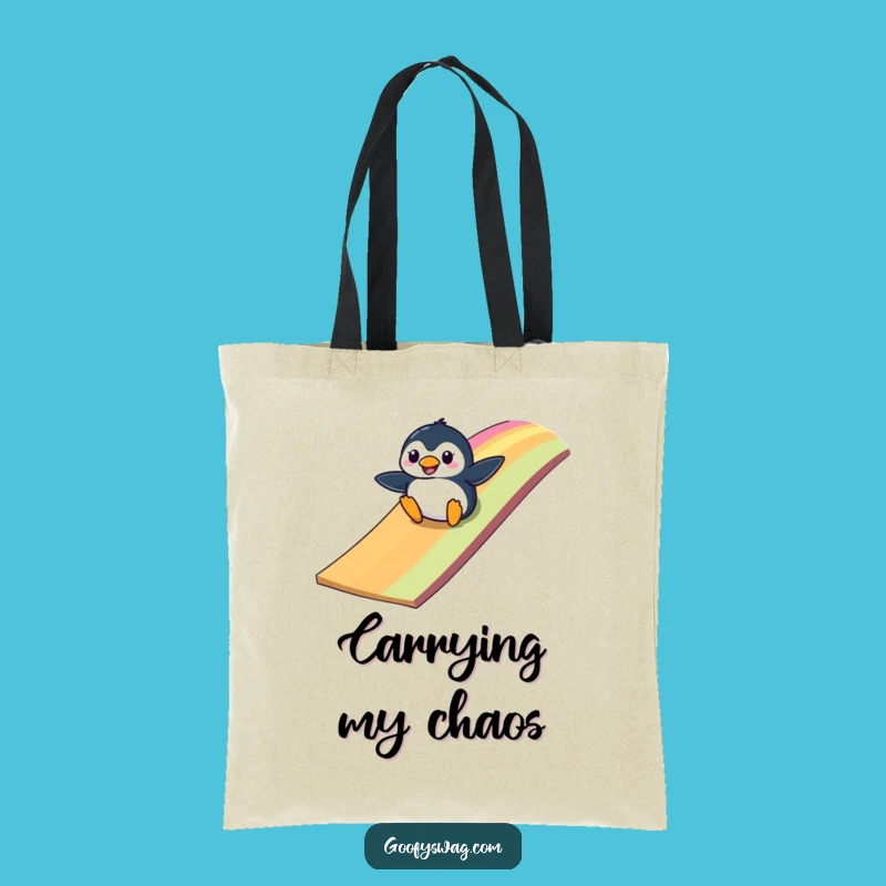 Funny Penguin Ramp Tote Bag: Carry Your Chuckles with this Hilarious Accessory
