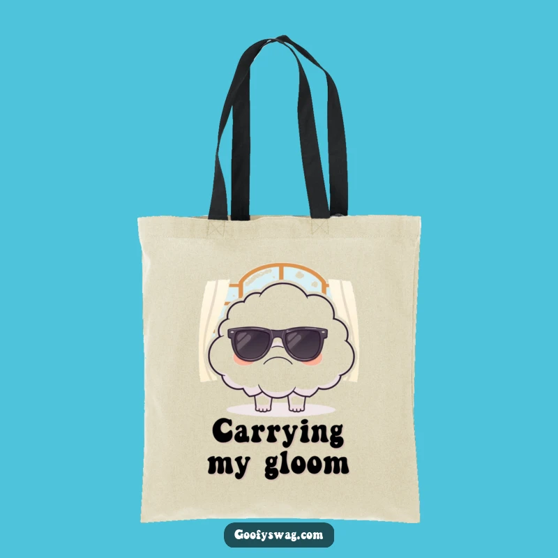 Funny Grumpy Cloud Tote Bag - Sarcastic Mood Design, Eco-Friendly Gift
