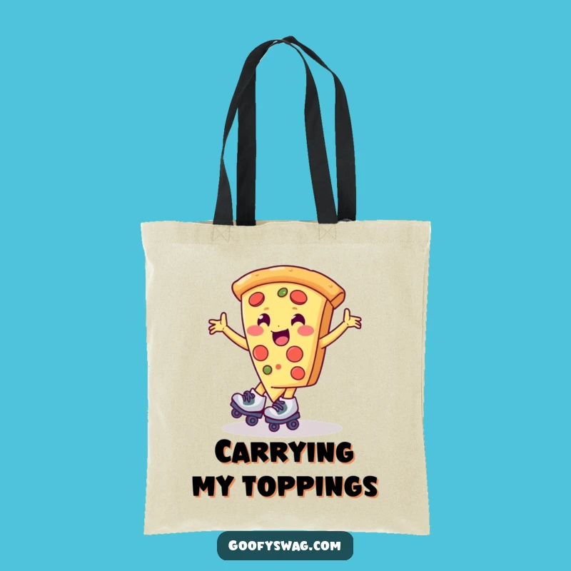 Funny Pizza Roller Skate Spin Tote Bag - Carry Your Fun!