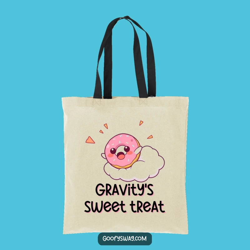 Funny Donut Falling Tote Bag: Carry Your Surprises with Hilarious Sweetness