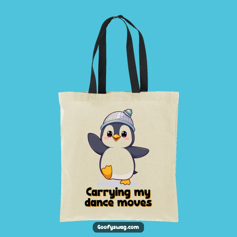 Funny Penguin Disco Tote Bag: Party On The Go - Gift!