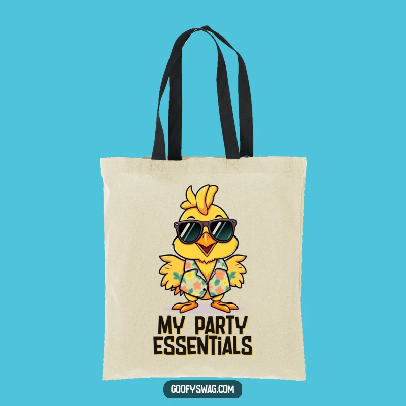 Funny Rubber Chicken Hawaiian Shirt Tote Bag - Cheerful Beach Carryall Gift